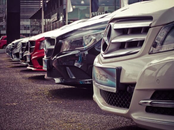 cars parked in a row